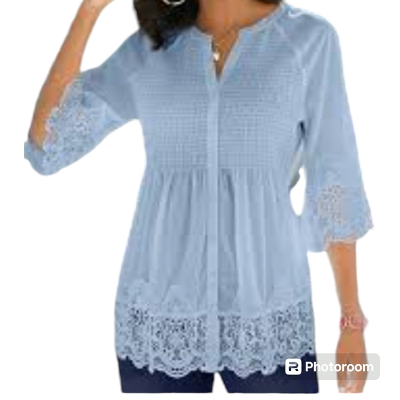 Alessa W Smocked Button Blouse - Picture 9 of 9